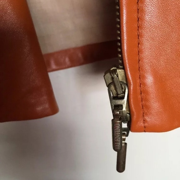 NOS Valentino Roma Leather Jacket ITALY Orange - Picture 4 of 8